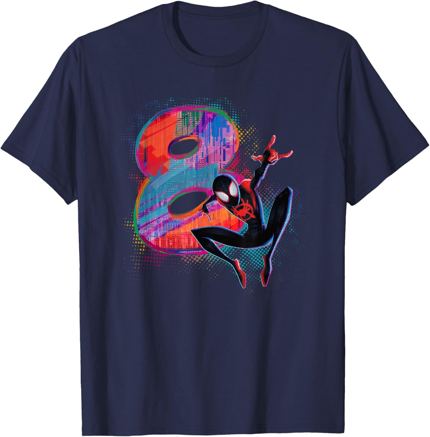 Marvel Spider-Man Miles Morales 8th Birthday Graphic Small T-Shirt - T-Shirt | Navy