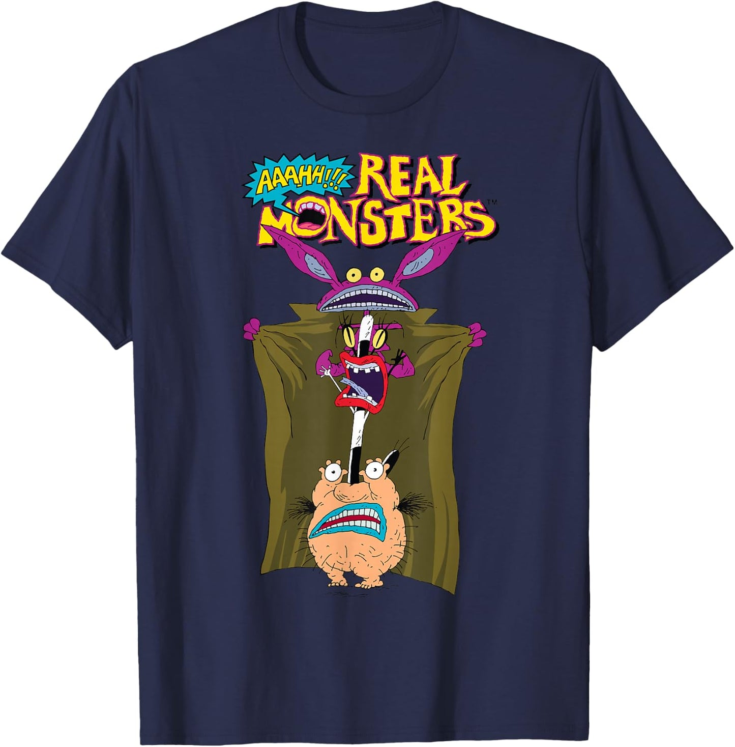 Nickelodeon AAAHH Real Monsters Trench Coat Disguise T-Shirt - T-Shirt | Navy