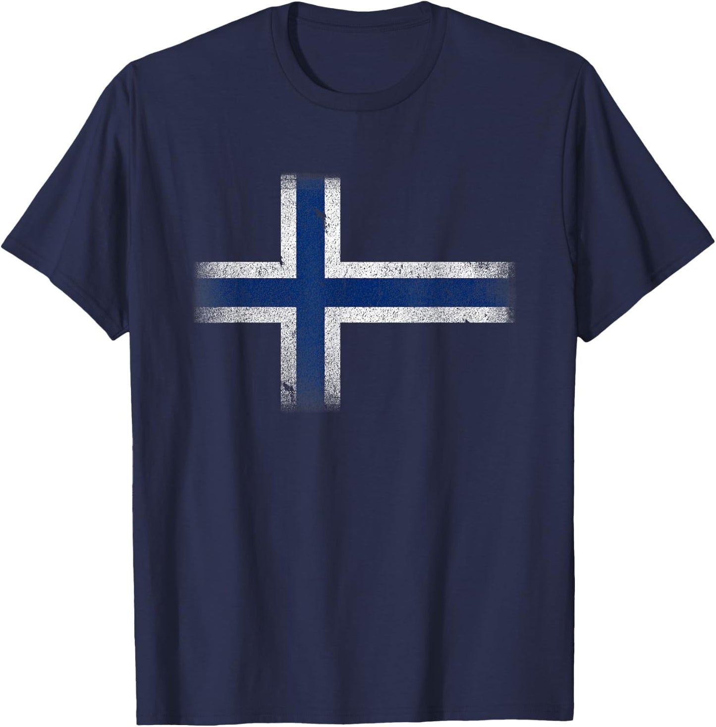 Norway Flag Distressed Nordic Red White Blue Symbol T-Shirt - T-Shirt | Navy