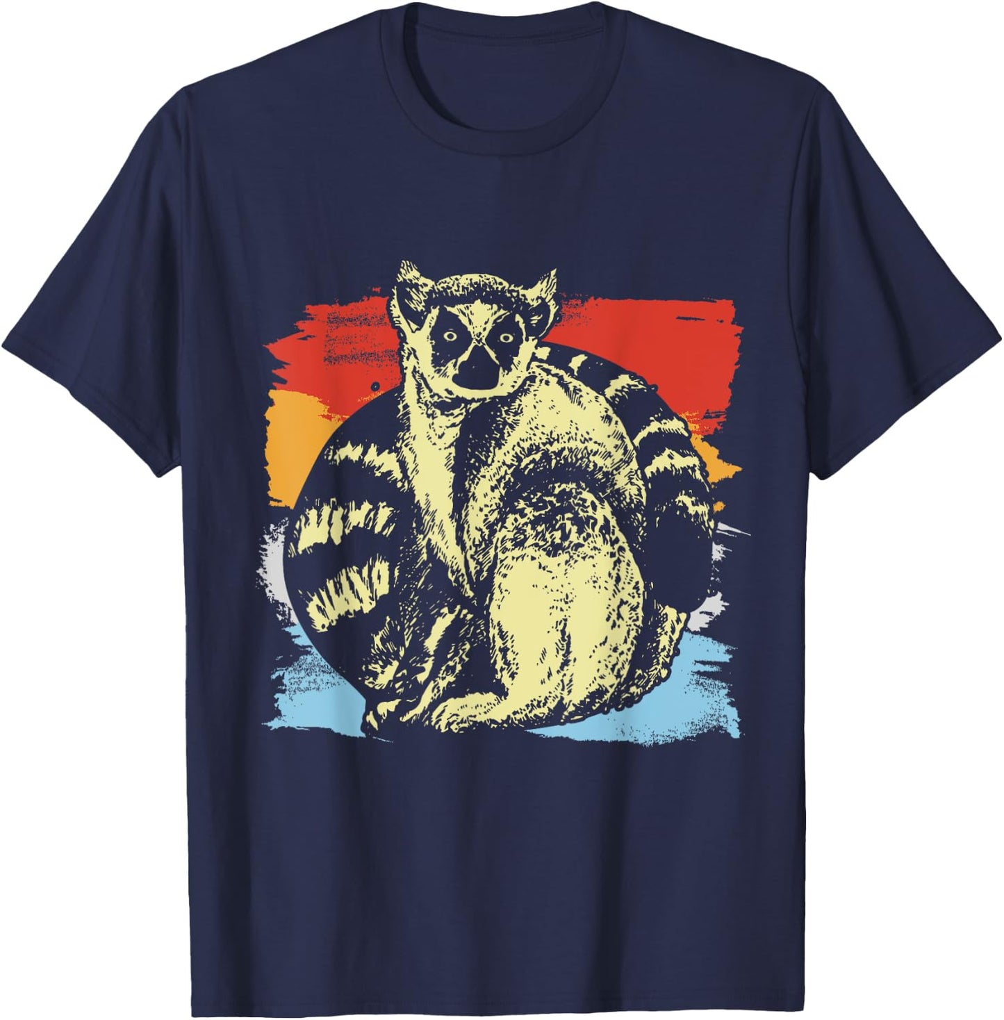Retro Lemur T-Shirt - T-Shirt | Navy