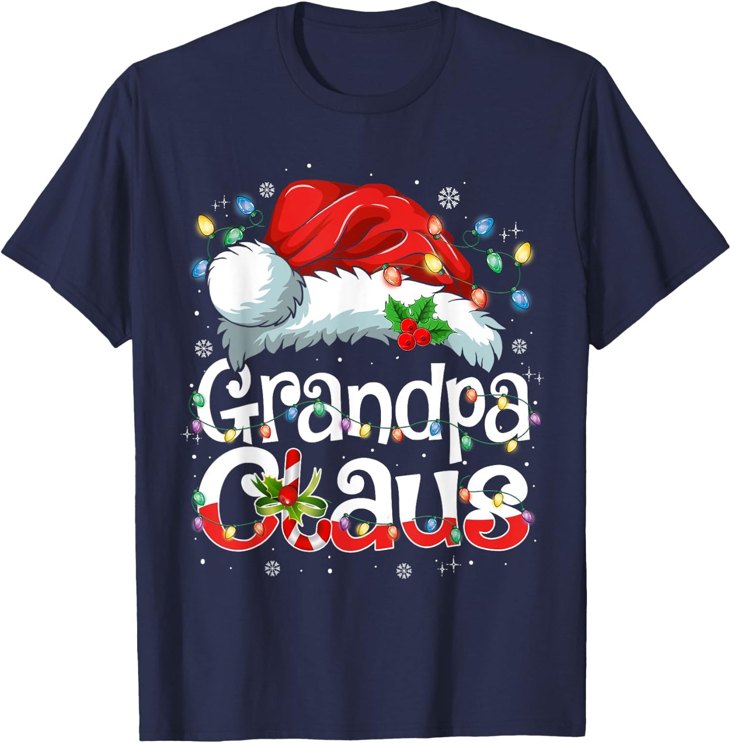 Grandpa Claus Xmas Santa Matching Family Christmas Pajamas T-Shirt - T-Shirt | Navy