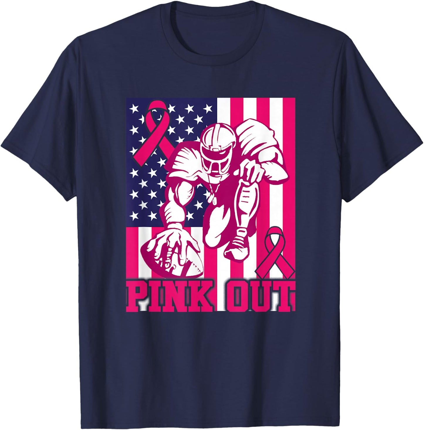 Pink Out Football Breast Cancer Awareness Toddler Boys Kids T-Shirt - T-Shirt | Navy