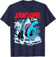 Kids 6th Birthday Shark 6 | Jawsome Six Year Old Bday Gift T-Shirt - T-Shirt | Navy