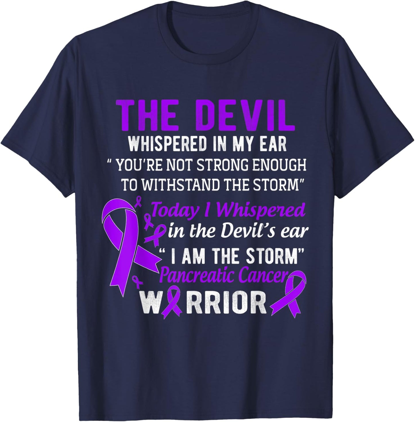 I am the Storm Pancreatic Cancer Warrior T-Shirt - T-Shirt | Navy