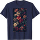 Vintage Floral Pattern Botanical art Garden theme T-Shirt - T-Shirt | Navy