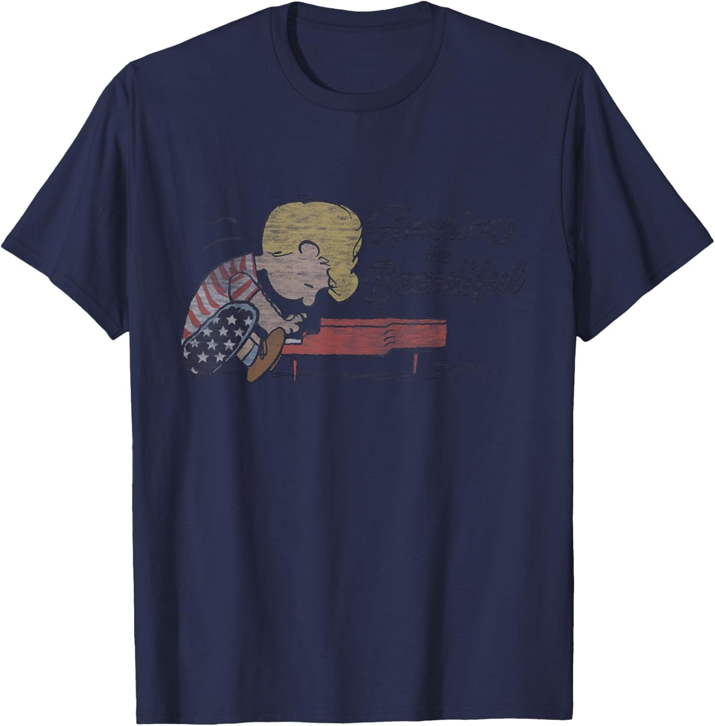 Peanuts Schroeder America The Beautiful T-Shirt - T-Shirt | Navy