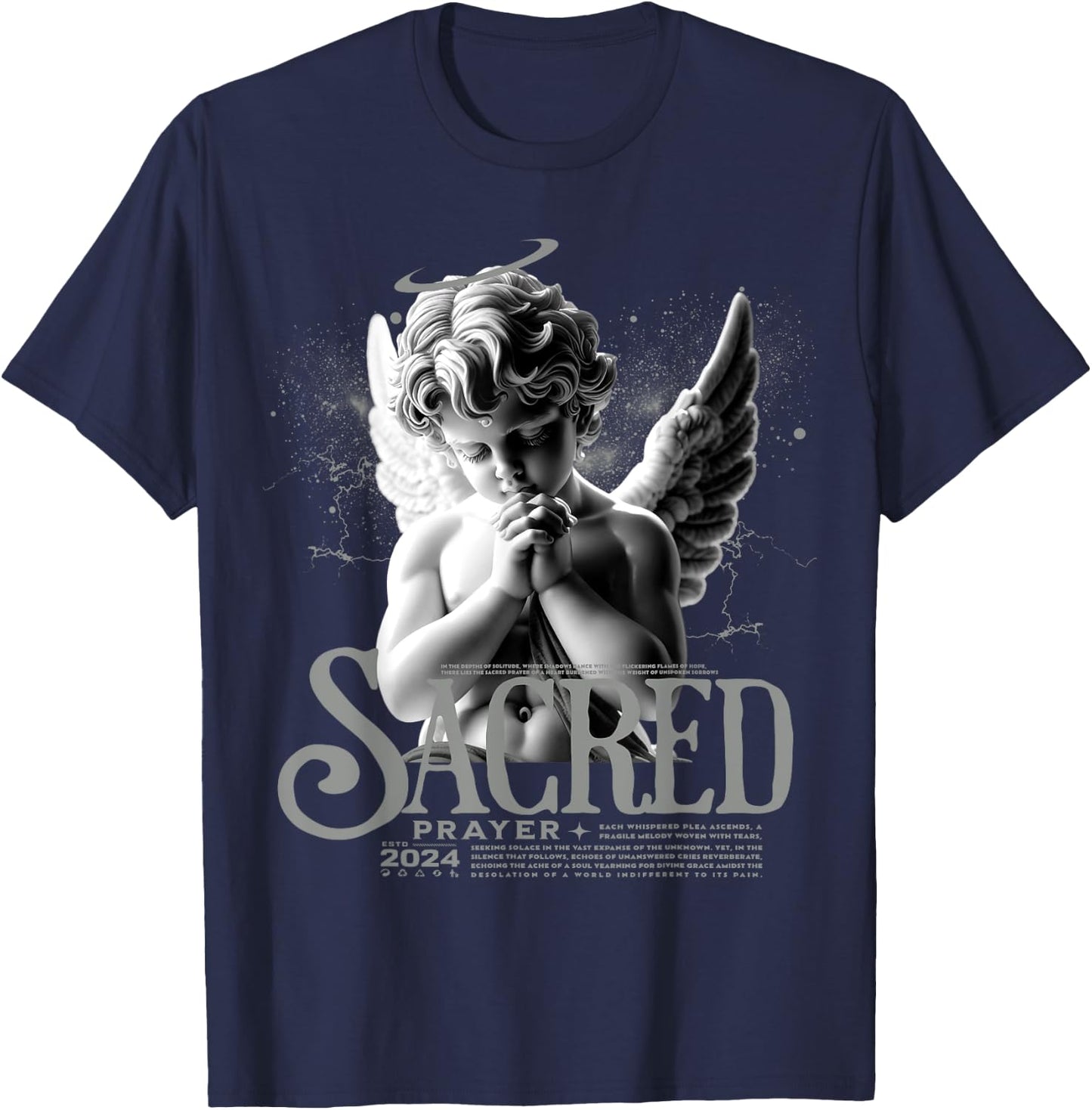 Angelus Prayer Retro Wet Cement 4s Matching Men Women T-Shirt - T-Shirt | Navy