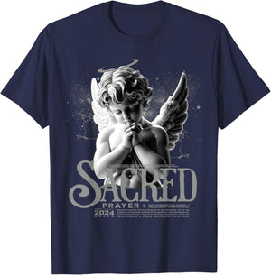 Angelus Prayer Retro Wet Cement 4s Matching Men Women T-Shirt - T-Shirt | Navy