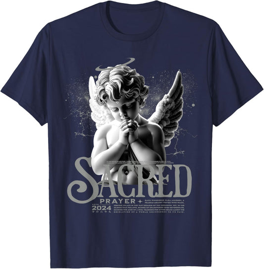 Angelus Prayer Retro Wet Cement 4s Matching Men Women T-Shirt - T-Shirt | Navy