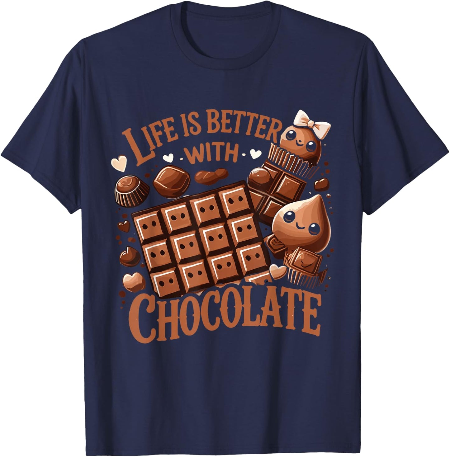 Life Is Better With Chocolate T-Shirt - T-Shirt | Navy
