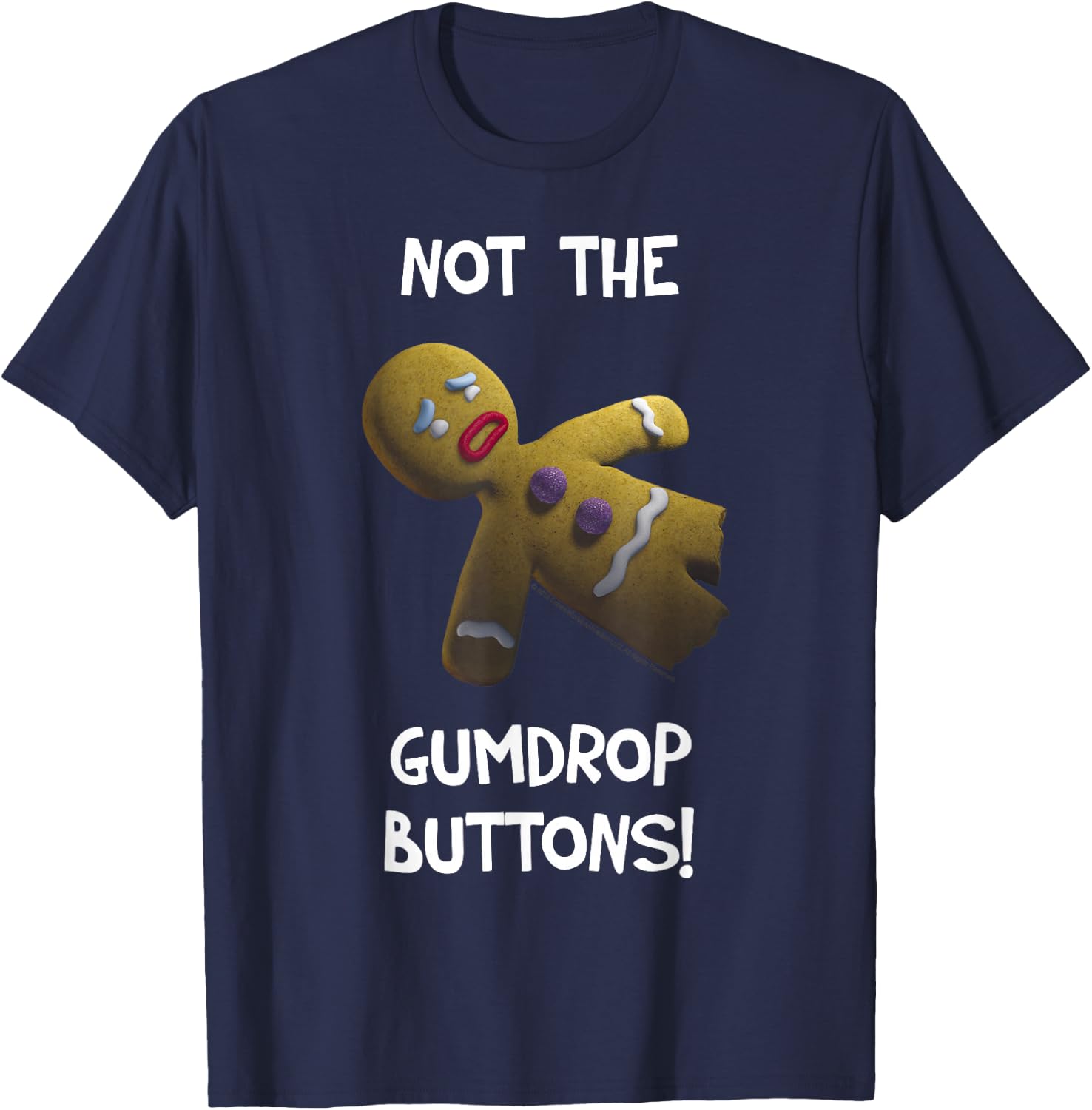 Shrek Gingerbread Man Not The Gumdrop Buttons T-Shirt - T-Shirt | Navy