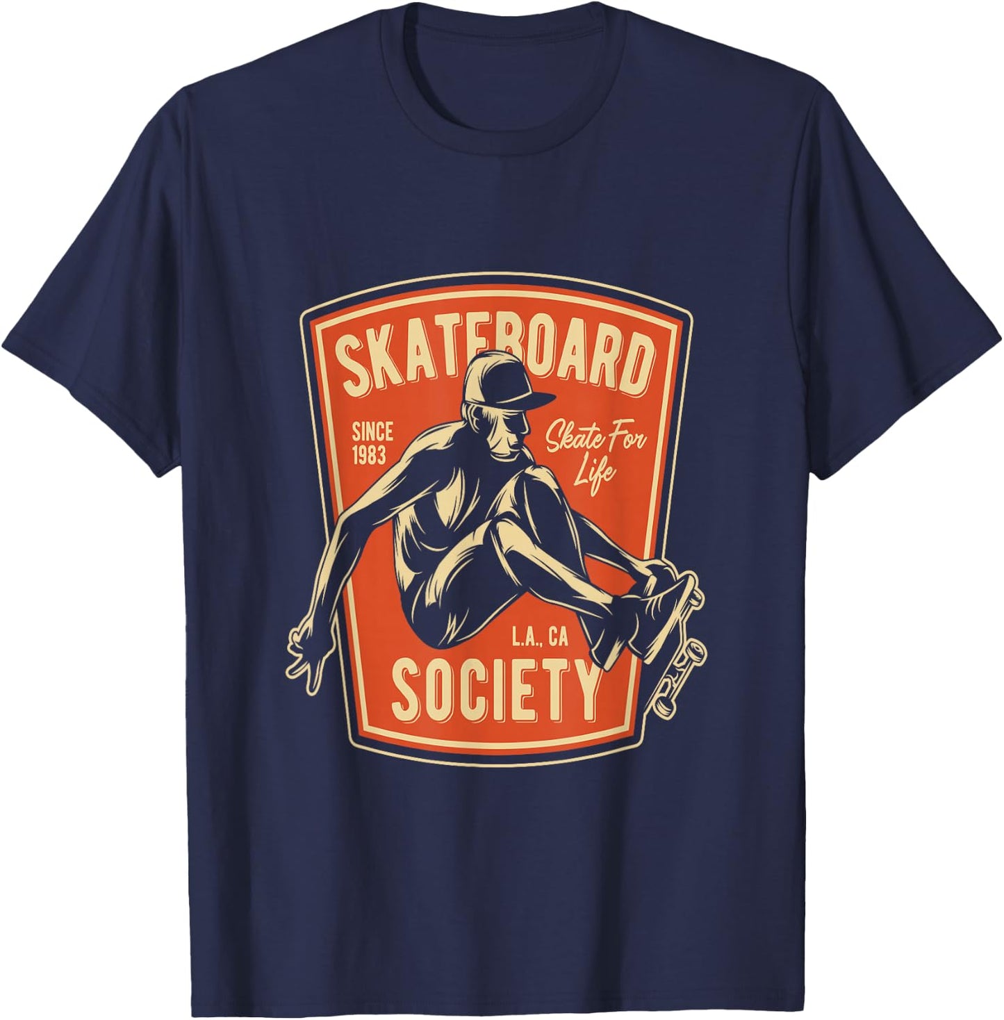 Skate For Life 1983 T Shirts Boy Skateboard T-Shirt - T-Shirt | Navy