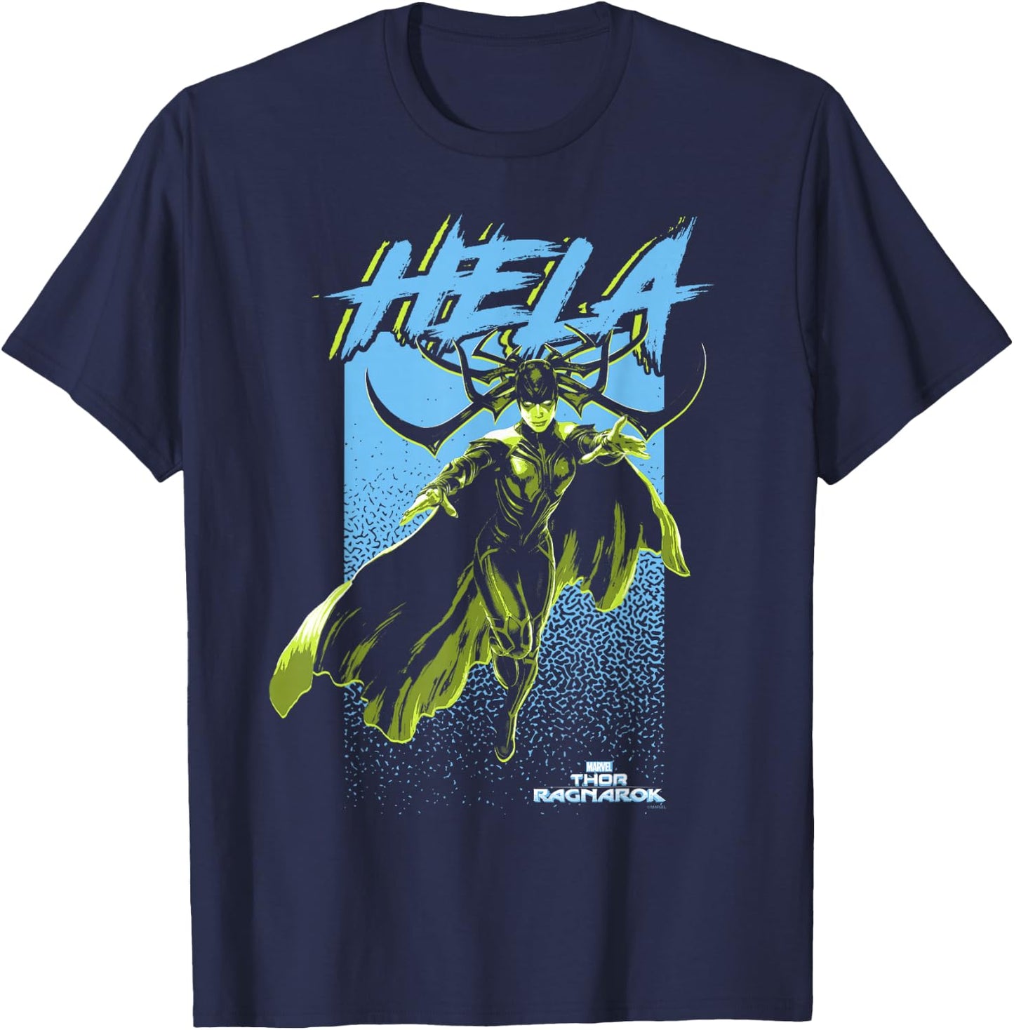 Marvel Thor Ragnarok Hela Retro Color Pop Graphic T-Shirt - T-Shirt | Navy