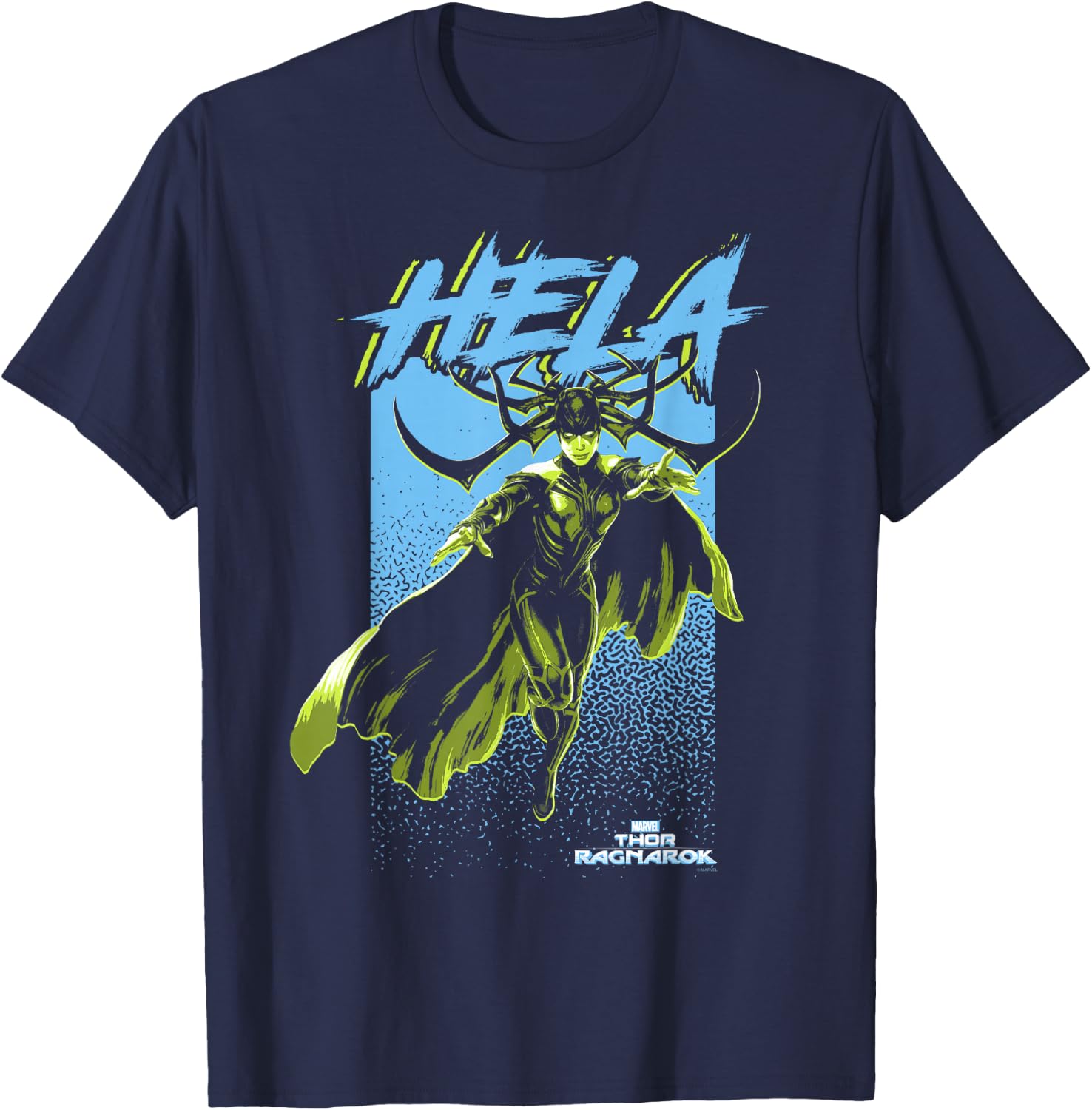 Marvel Thor Ragnarok Hela Retro Color Pop Graphic T-Shirt - T-Shirt | Navy