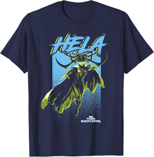 Marvel Thor Ragnarok Hela Retro Color Pop Graphic T-Shirt - T-Shirt | Navy