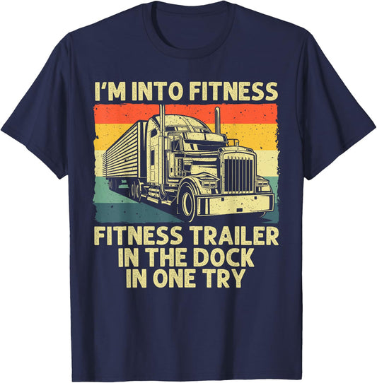 Best Truck Driver Art Dad Women Trucking CDL Trucker T-Shirt - T-Shirt | Navy