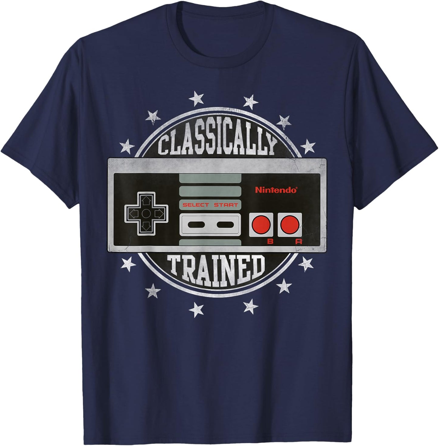 Nintendo NES Controller Classically Trained Graphic Small T-Shirt - T-Shirt | Navy