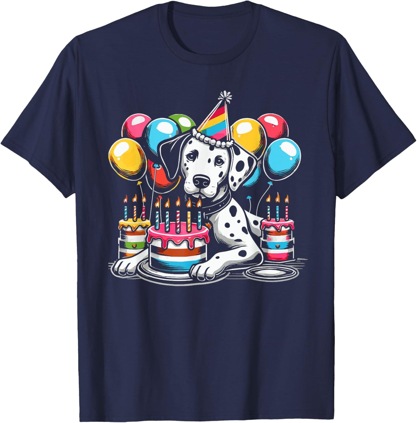 Dalmatian Birthday Party T-Shirt - T-Shirt | Navy
