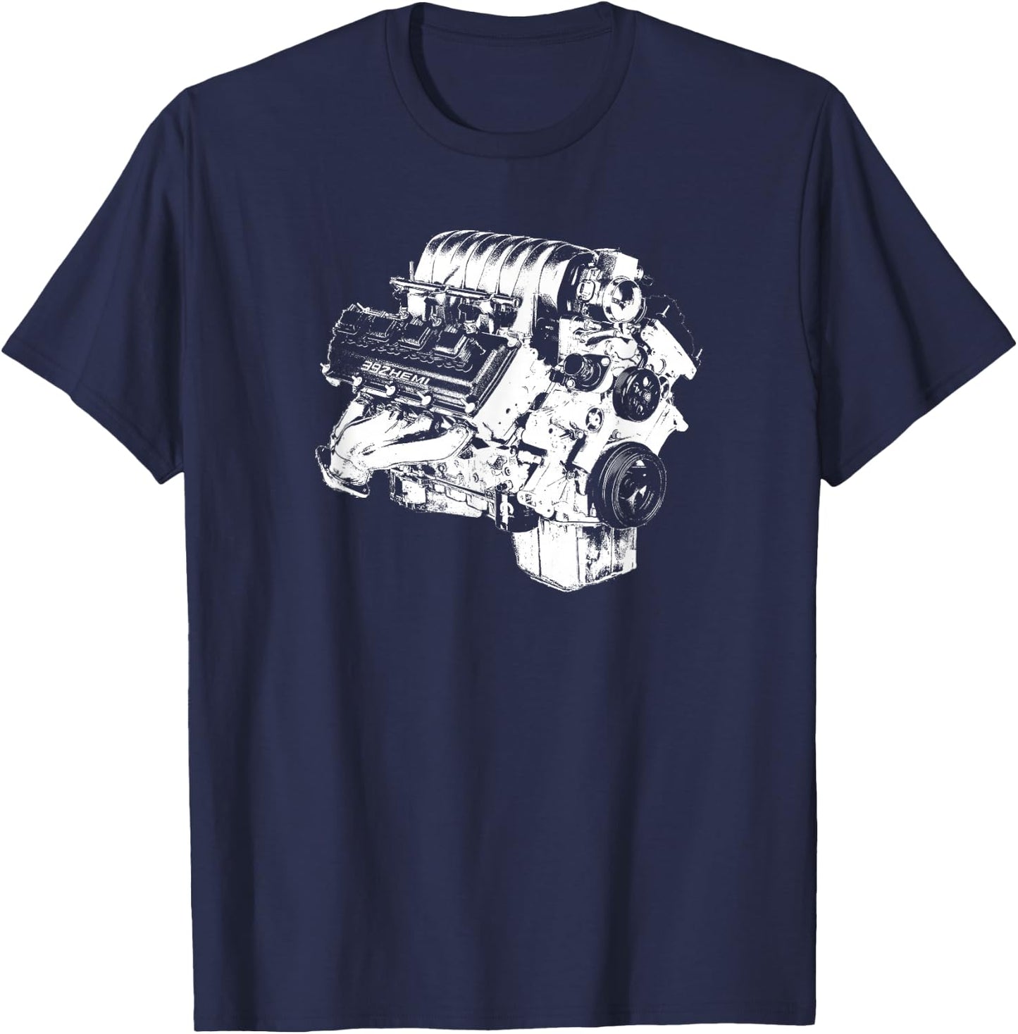 392 Hemi Head V8 Engine Silhouette T-Shirt - T-Shirt | Navy