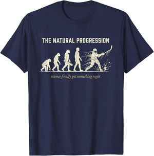 Funny Ice Hockey Evolution Natural Progression T-Shirt - T-Shirt | Navy