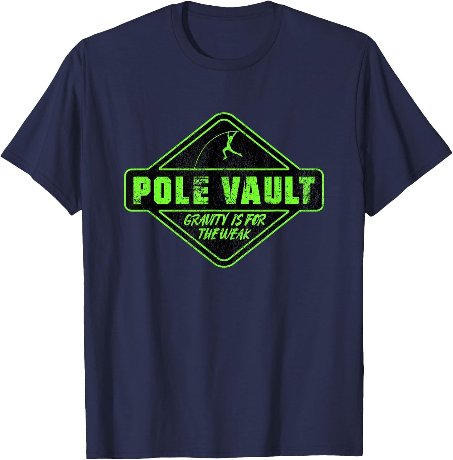 Pole Vault - Distressed Vintage Look Pole Vaulting T-Shirt - T-Shirt | Navy