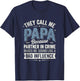 Funny Papa Partner in Crime Joke Grandpa T-Shirt - T-Shirt | Navy