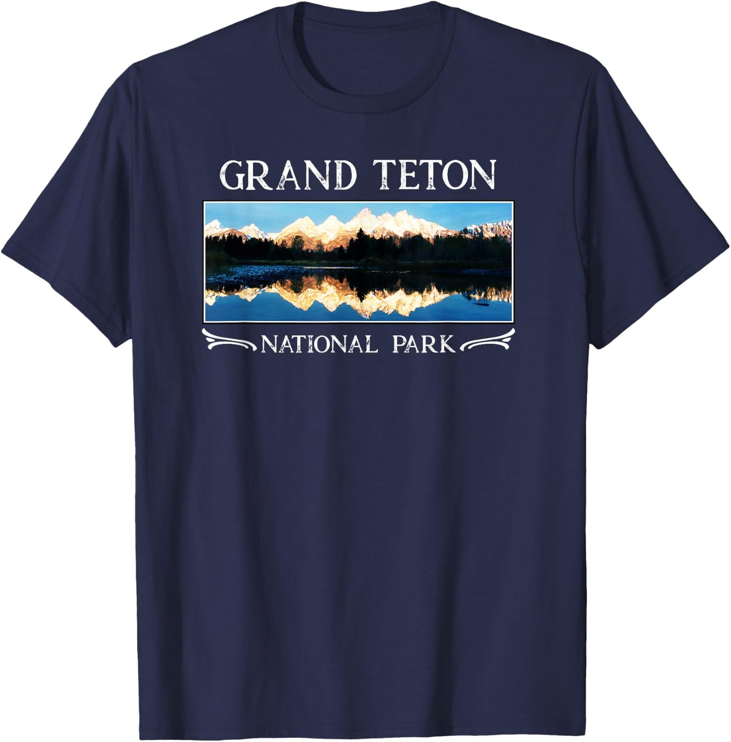 Grand Teton National Park T Shirt | Wyoming T Shirt T-Shirt - T-Shirt | Navy
