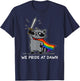 We Pride At Dawn Funny Raccoon Rainbow Flag LGBT Pride Month T-Shirt - T-Shirt | Navy