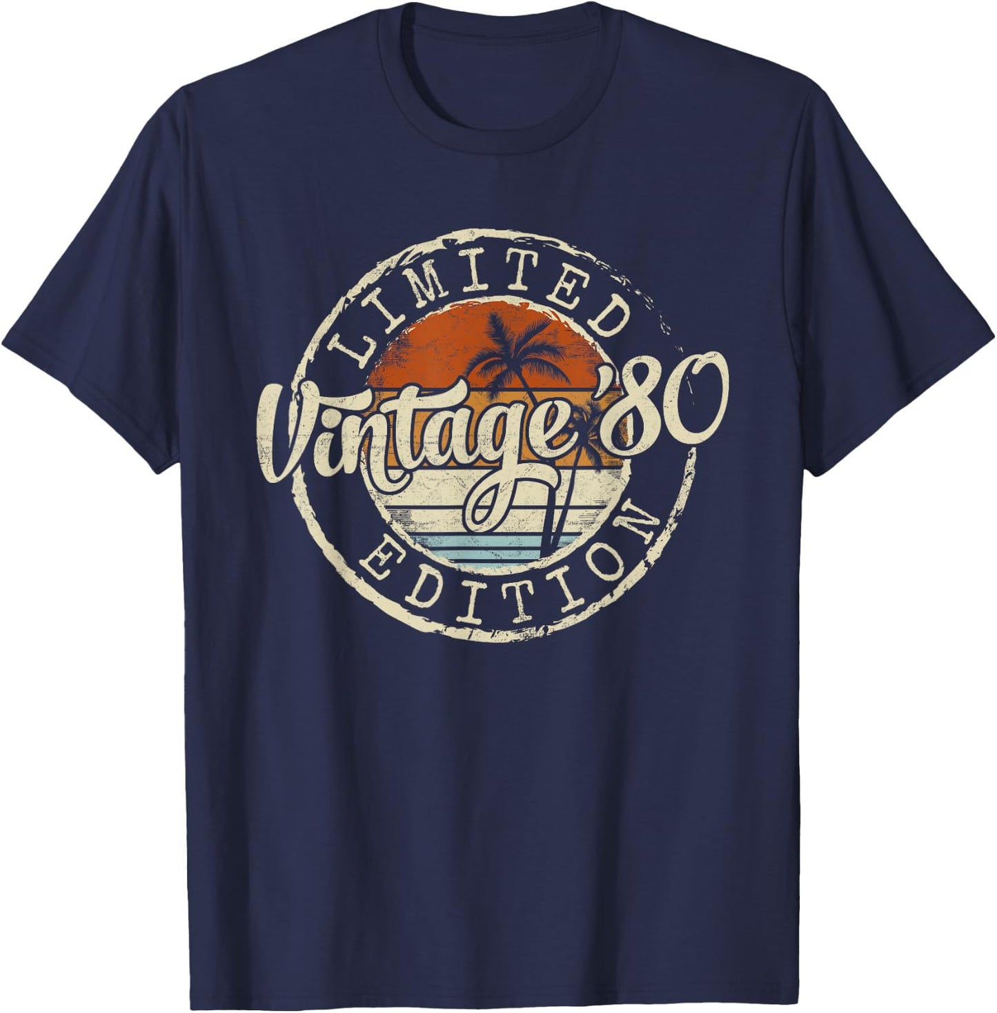 Vintage 1980 45th Birthday Gifts 45 Year Old Women T-Shirt - T-Shirt | Navy