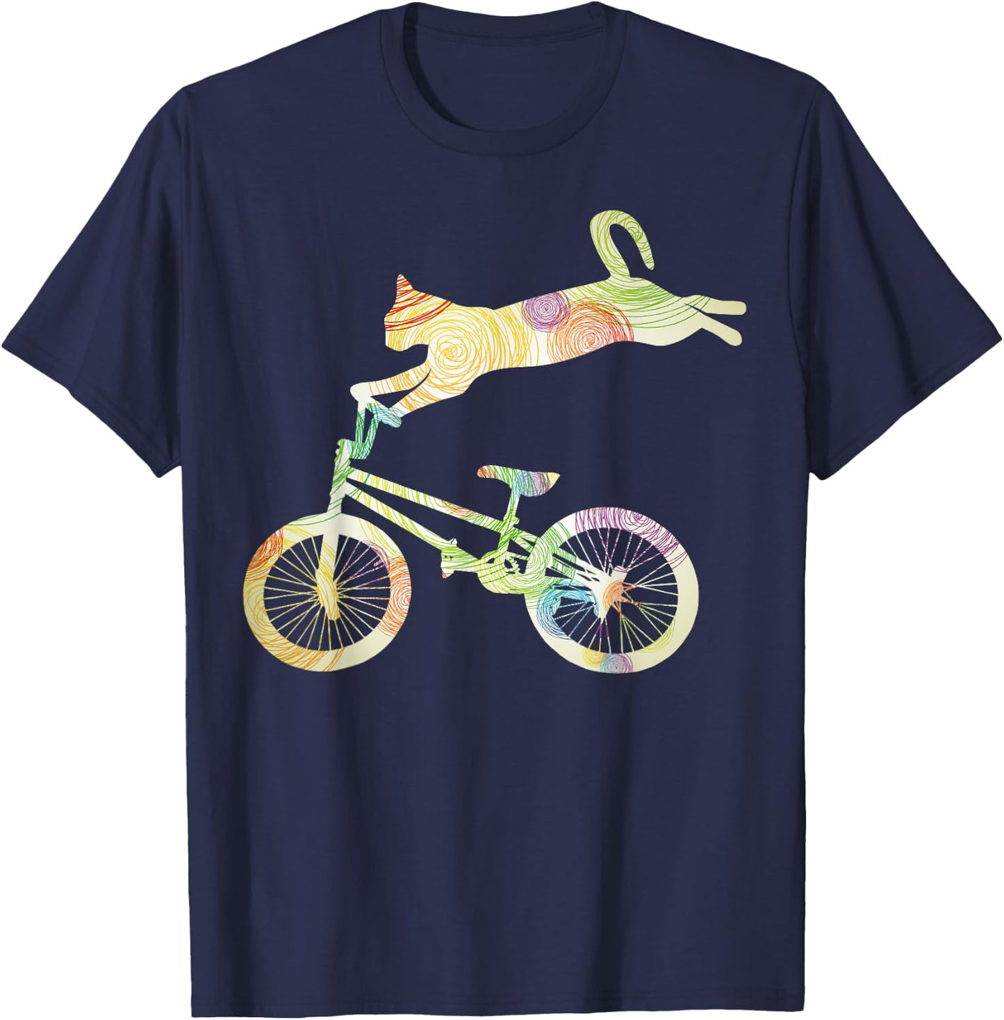 Cat Bike Cycling Bicycle - Your Gift Collection Women Girls Kids T-Shirt - T-Shirt | Navy