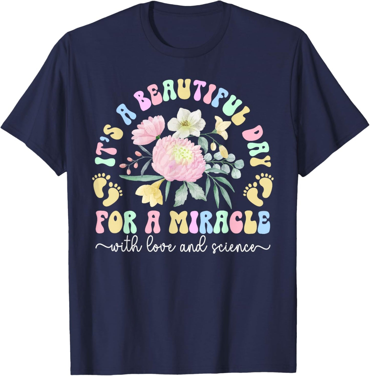 IVF Mom Embryo Transfer Day IVF Transfer Day Groovy T-Shirt - T-Shirt | Navy