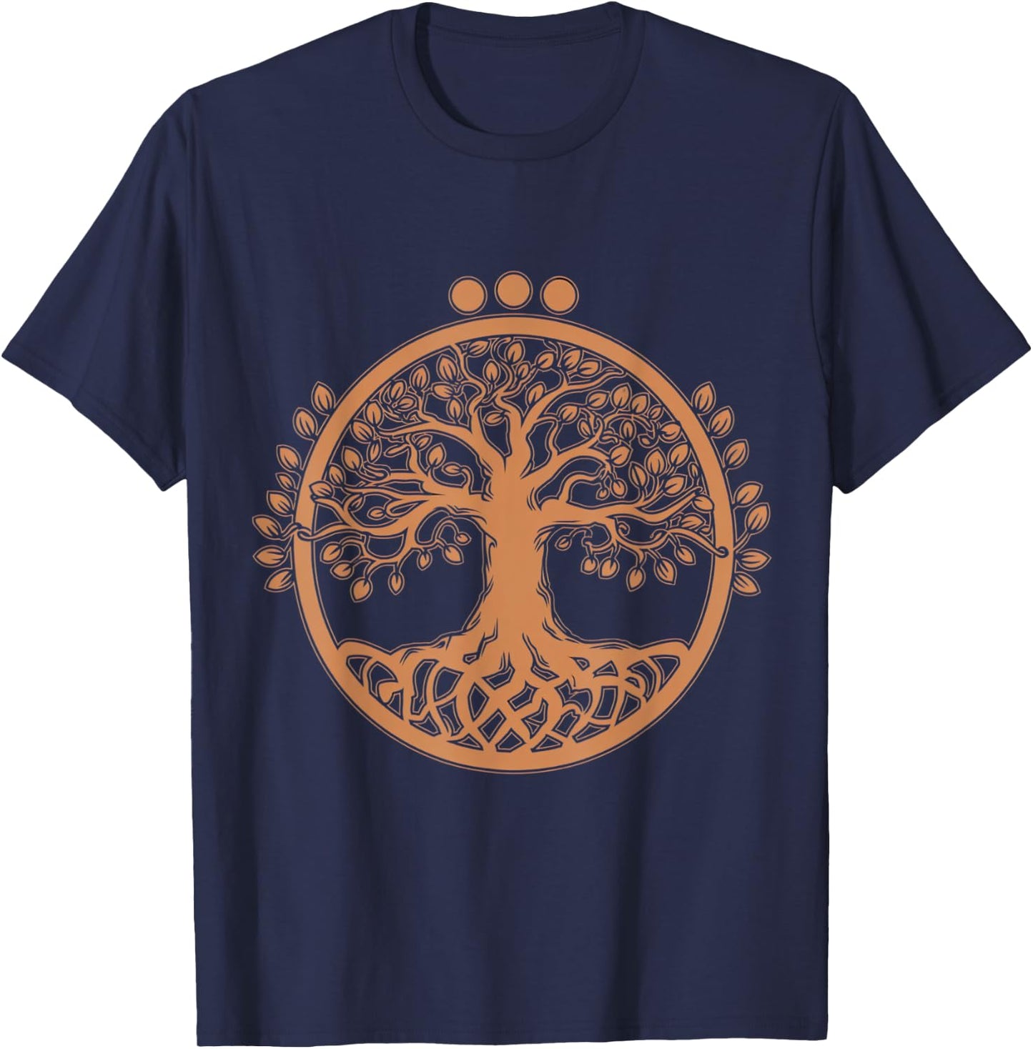 Tree Yggdrasil Viking Celtic Norse Life Symbol T-Shirt - T-Shirt | Navy