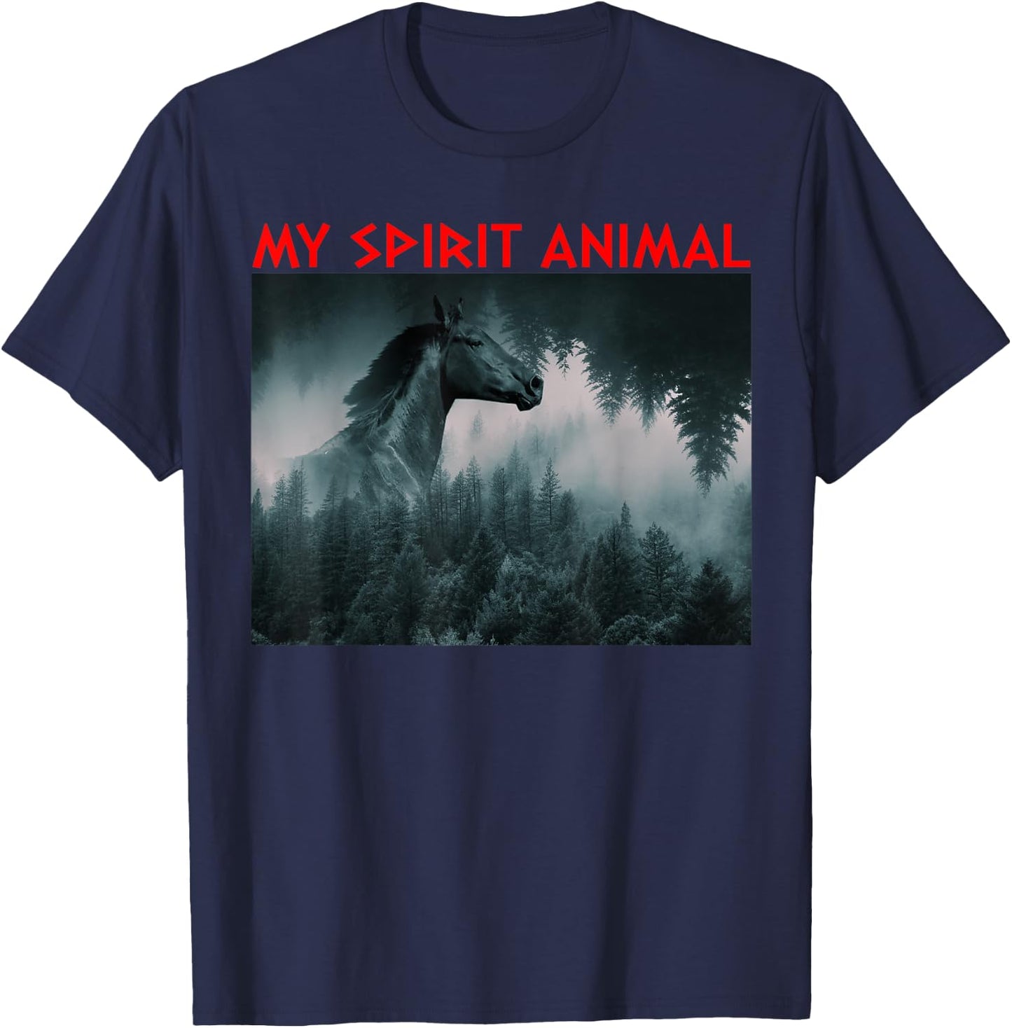 Artistic Design My Spirit Animal Horse T-Shirt - T-Shirt | Navy