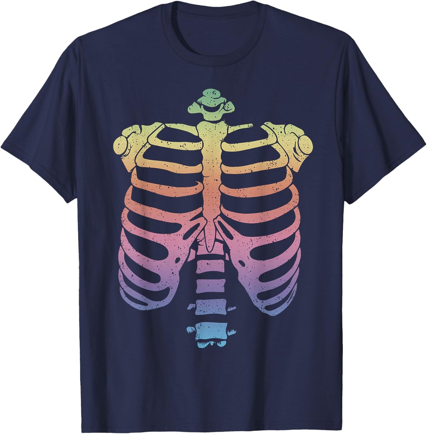 Halloween Skeleton Rib Cage Zombie Costume Shirt T-Shirt - T-Shirt | Navy
