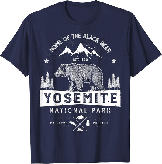 Yosemite National Park T shirt California Bear Vintage Gifts T-Shirt - T-Shirt | Navy