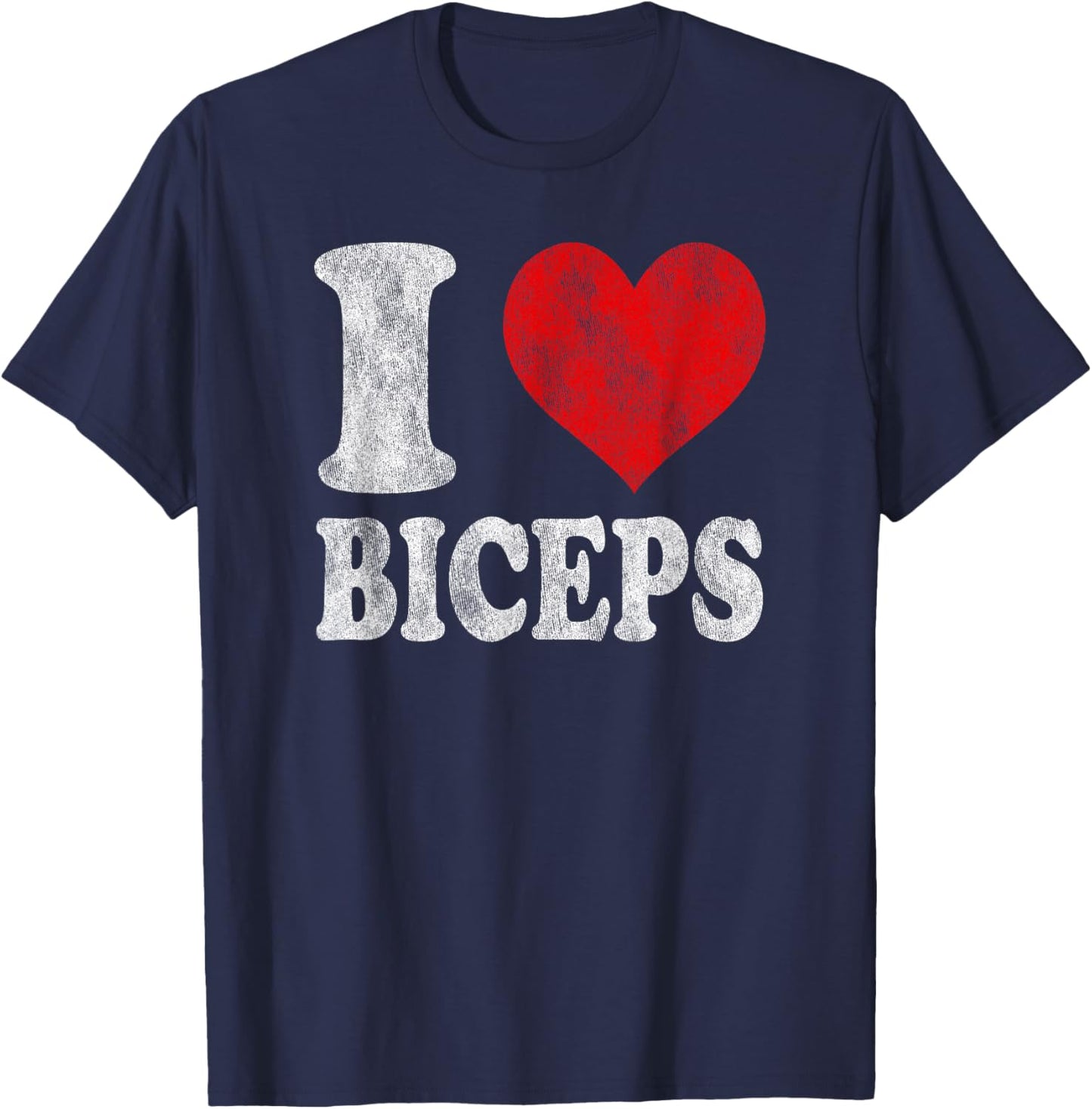 I Love Biceps Vintage T-Shirt - T-Shirt | Navy