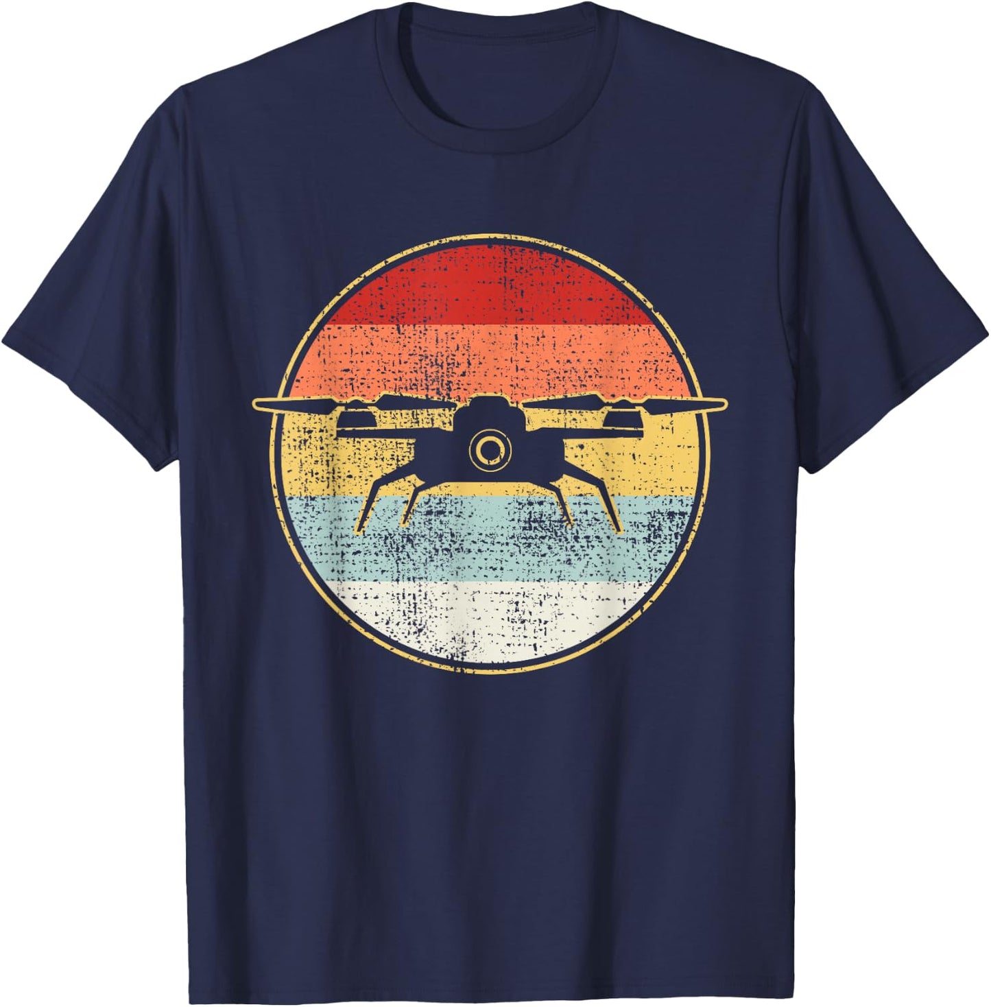 Vintage Drone Retro Gift T-Shirt - T-Shirt | Navy