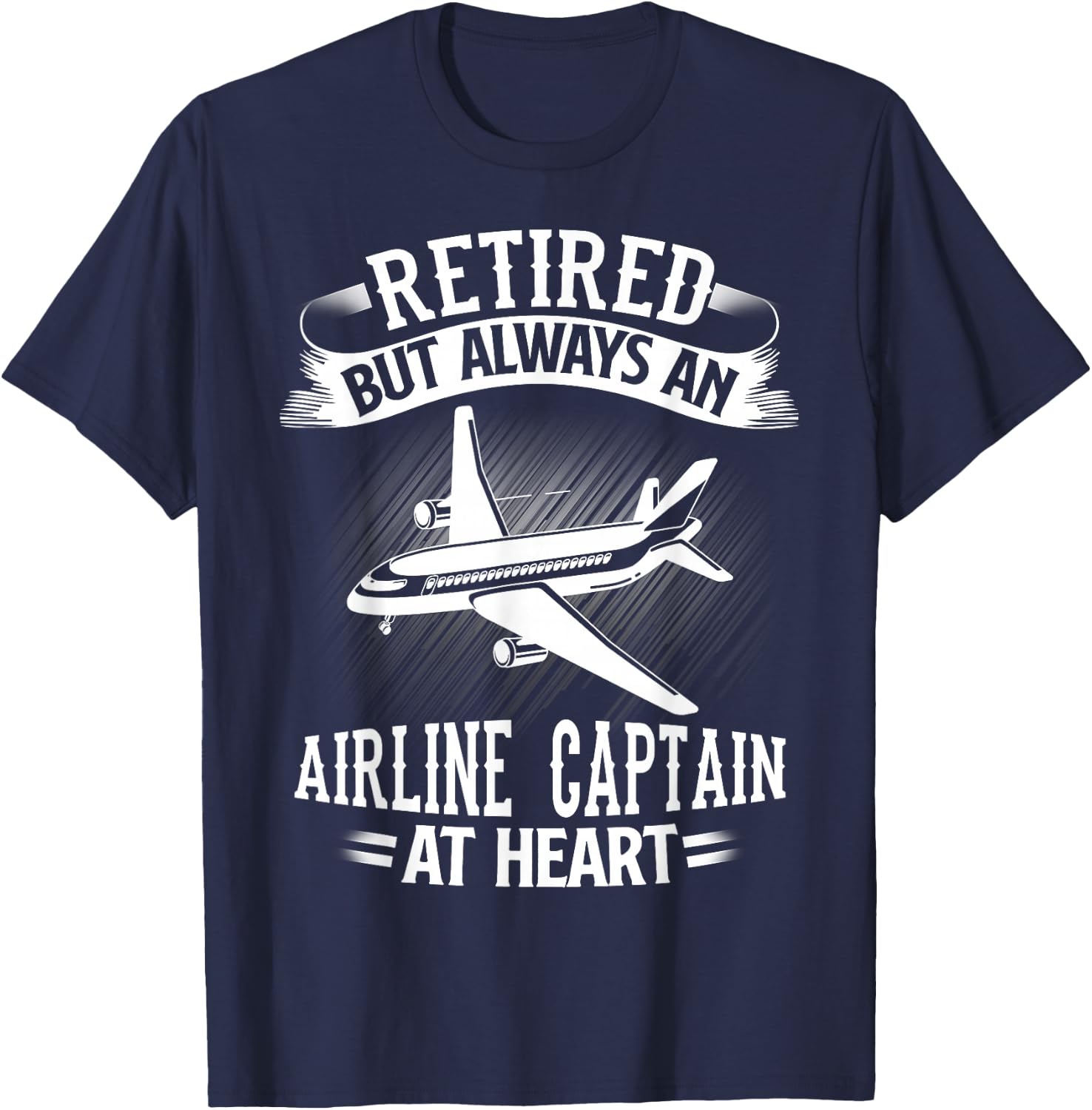 Retired Airline Captain Shirt Pilot Retirement Gift T-Shirt - T-Shirt | Navy