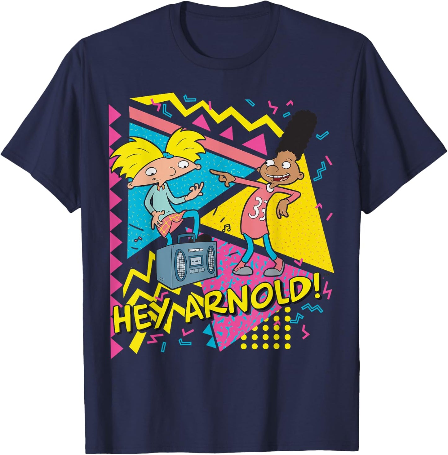 Hey Arnold! 90's Party Poster T-Shirt - T-Shirt | Navy