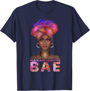 cute Black Women shirt BAE Black And Educated gift T-Shirt - T-Shirt | Navy