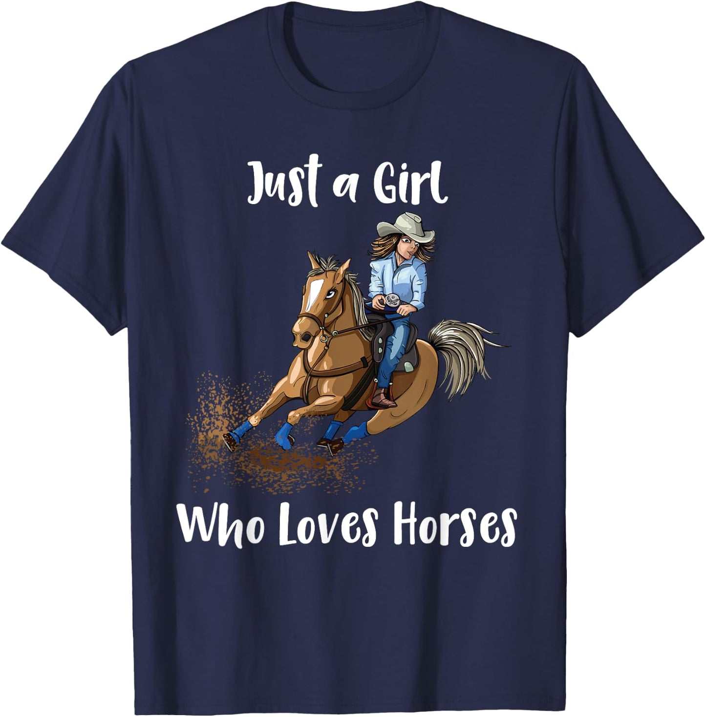 Just a Girl Who Loves Horses Western Riding Show T-Shirt - T-Shirt | Navy