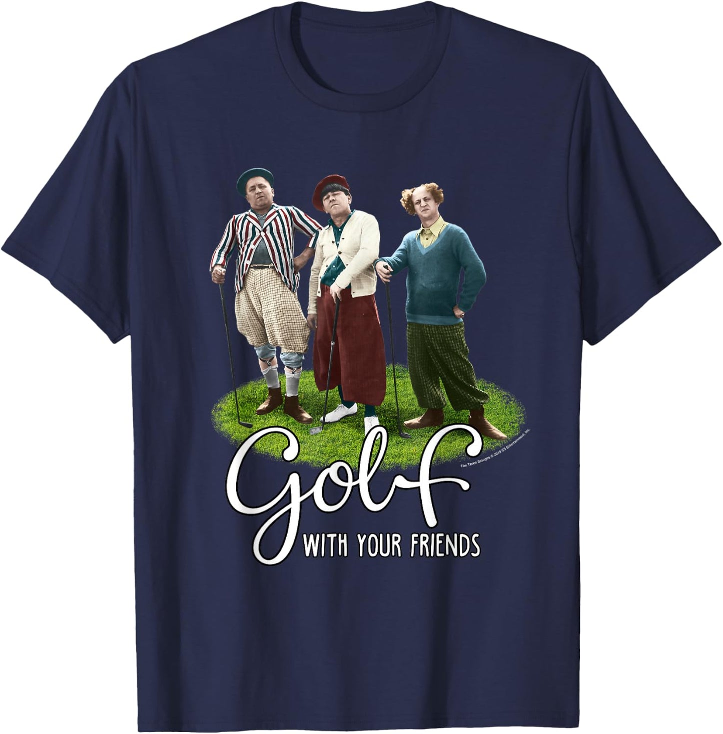 TTS- The Three Stooges Golf With Your Friends T-Shirt - T-Shirt | Navy