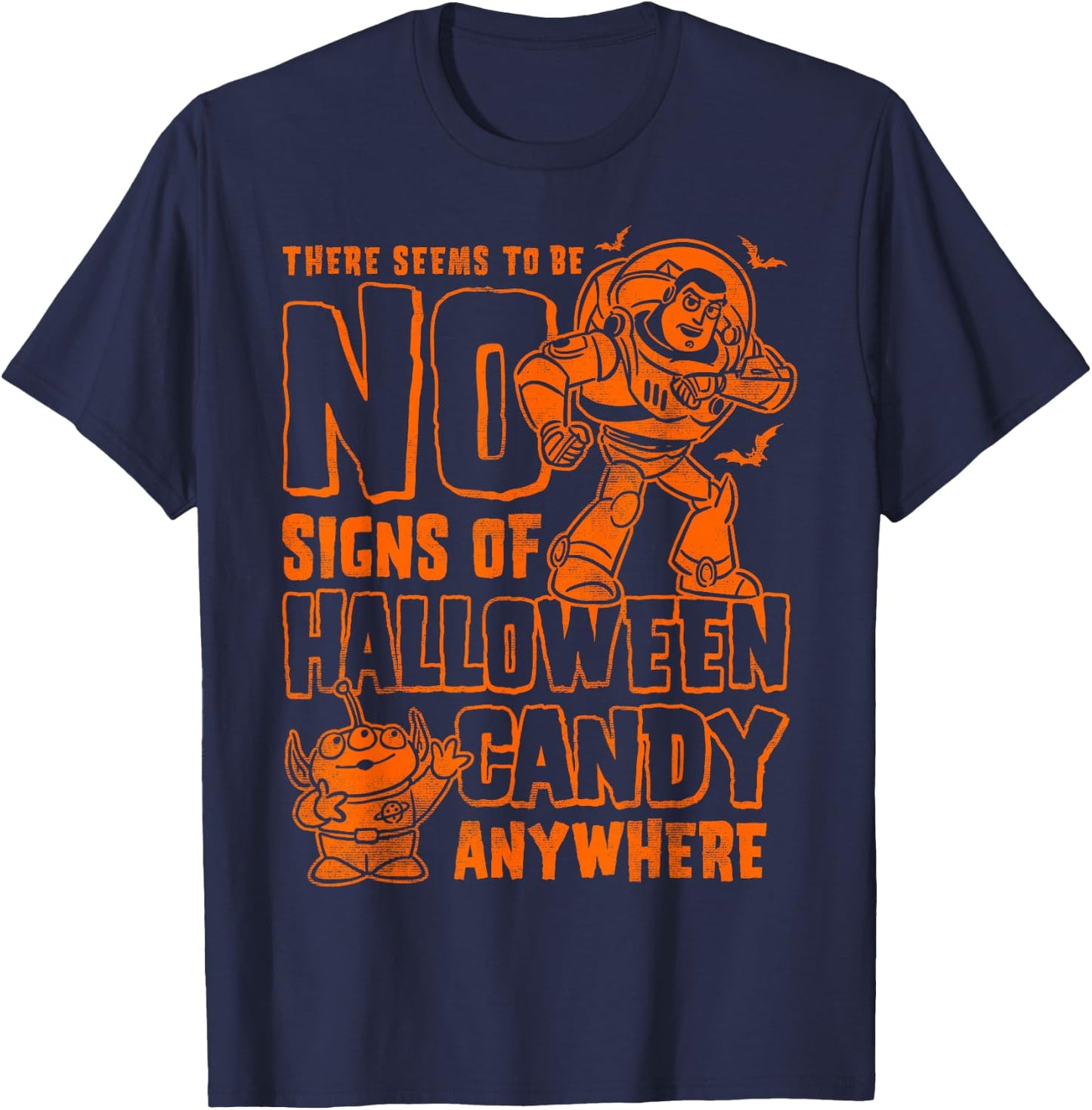 Disney Pixar Toy Story Buzz No Signs Of Halloween Candy T-Shirt - T-Shirt | Navy