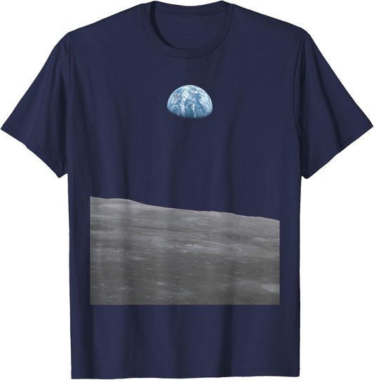 Earthrise Earth Rise from the Moon Photo Print T-Shirt - T-Shirt | Navy