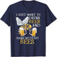 I Just Want To Drink Beer Hang With My Bees Beekeeper Gift T-Shirt - T-Shirt | Navy