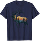 Elk Hunting Hiking Outdoor Camping Forest Men Women Elk T-Shirt - T-Shirt | Navy