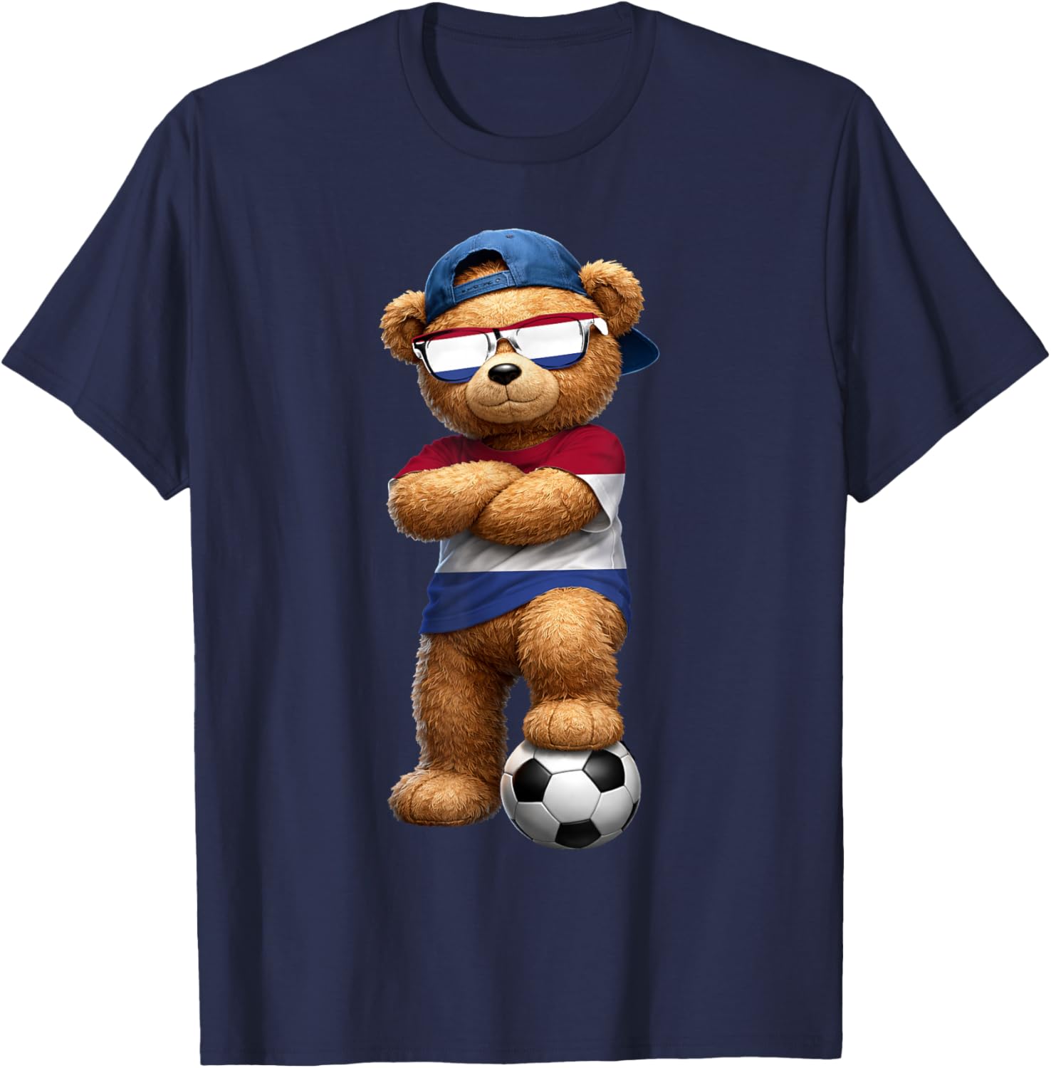 Dutch Flag Teddy Player Sports Outfit for Netherlands T-Shirt - T-Shirt | Navy
