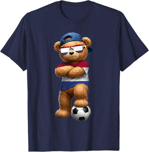 Dutch Flag Teddy Player Sports Outfit for Netherlands T-Shirt - T-Shirt | Navy