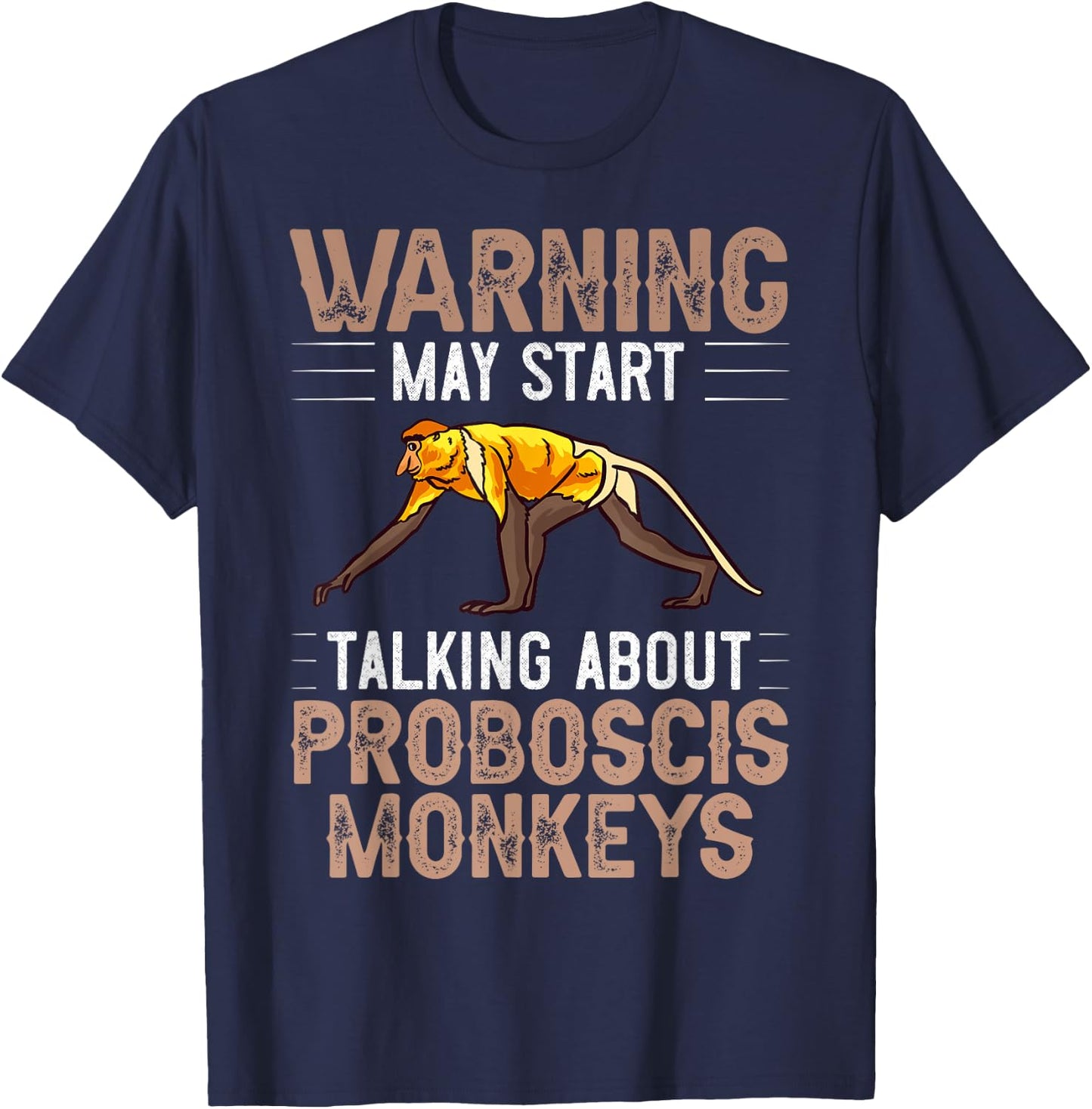Proboscis Monkey Funny Asian Cute Animals T-Shirt - T-Shirt | Navy
