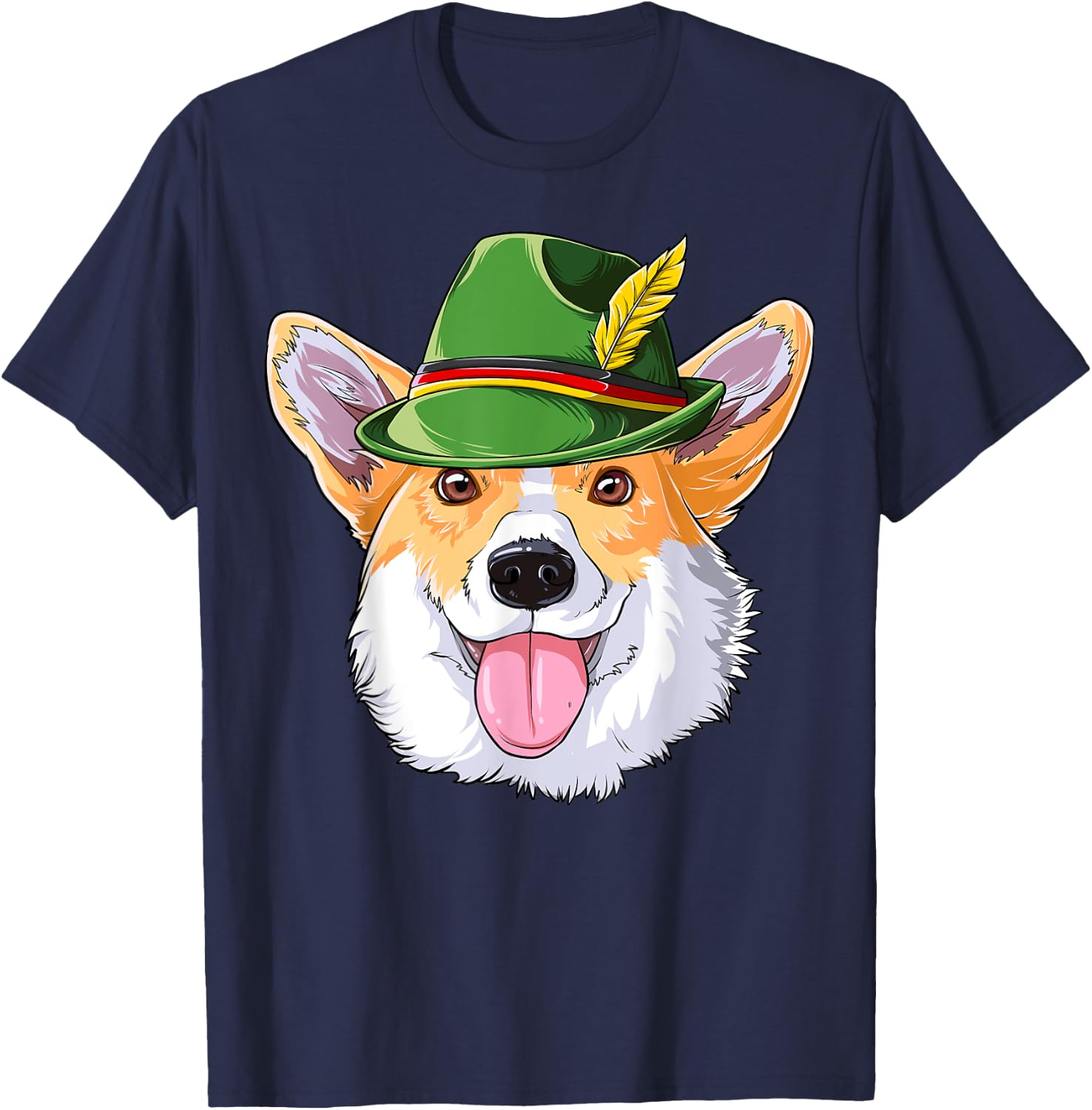 Corgi Oktoberfest Gifts Kids Boys Men Leather Trousers Alpine Hat T-Shirt - T-Shirt | Navy